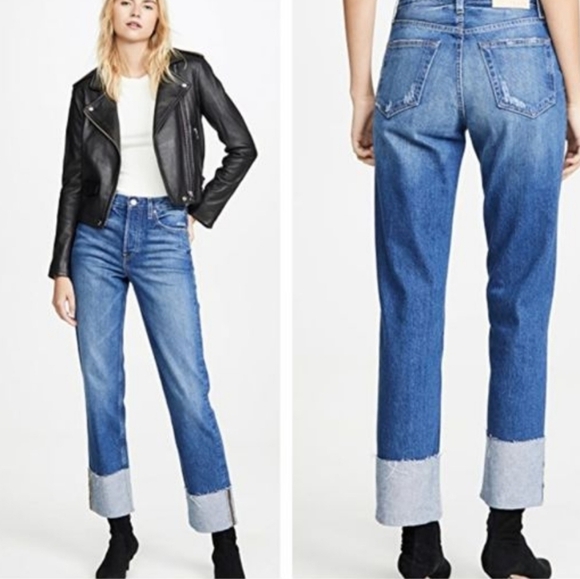 TRAVE Berit High Rise Straight Leg Jeans Raw Hem Santa Monica SZ 23 - Picture 8 of 8